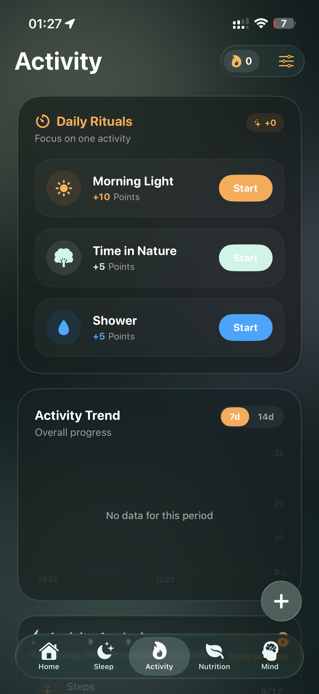 Activity & Nature Screen